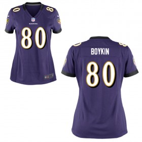 Women's Baltimore Ravens Nike Purple Game Jersey BOYKIN#80