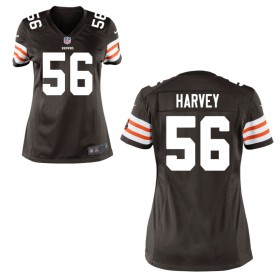 Women's Cleveland Browns Historic Logo Nike Brown Game Jersey HARVEY#56