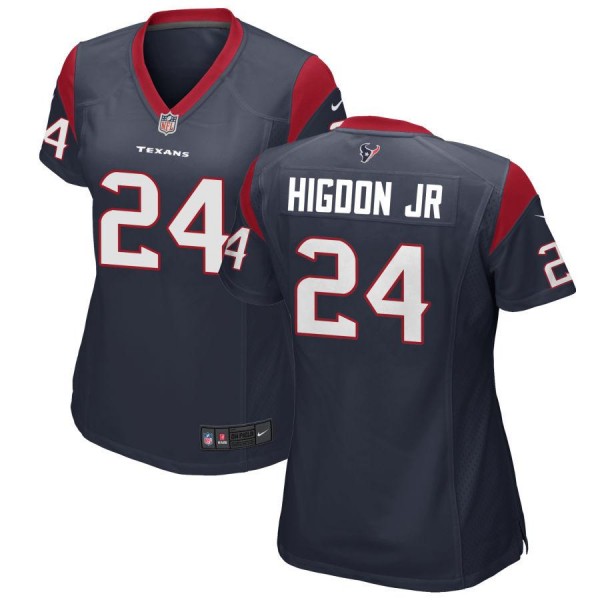 Women's Houston Texans Nike Navy Blue Game Jersey HIGDON JR#24