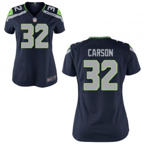 Women's Seattle Seahawks Nike College Navy Game Jersey CARSON#32