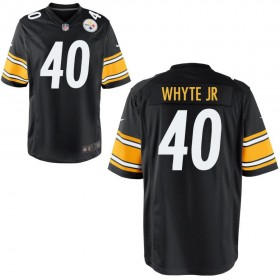 Youth Pittsburgh Steelers Nike Black Game Jersey WHYTE JR#40