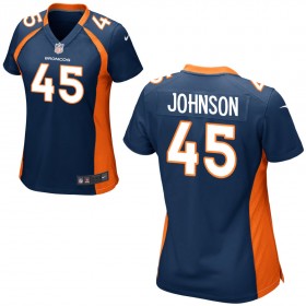 Women's Denver Broncos Nike Navy Blue Game Jersey JOHNSON#45