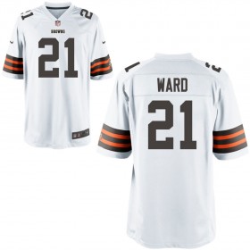 Nike Men's Cleveland Browns Game White Jersey WARD#21