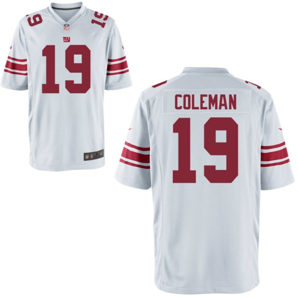 Nike Men's New York Giants Game White Jersey COLEMAN#19