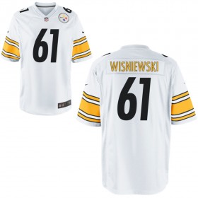 Nike Men's Pittsburgh Steelers Game White Jersey WISNIEWSKI#61