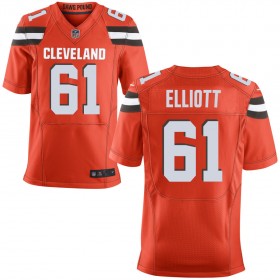 Men's Cleveland Browns Nike Orange Alternate Elite Jersey ELLIOTT#61