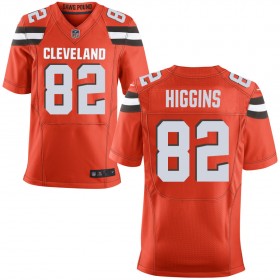 Men's Cleveland Browns Nike Orange Alternate Elite Jersey HIGGINS#82