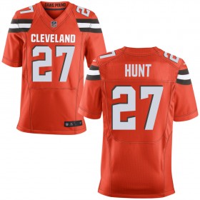 Men's Cleveland Browns Nike Orange Alternate Elite Jersey HUNT#27