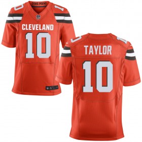 Men's Cleveland Browns Nike Orange Alternate Elite Jersey TAYLOR#10