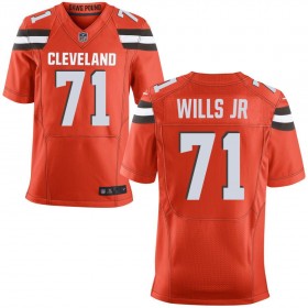 Men's Cleveland Browns Nike Orange Alternate Elite Jersey WILLS JR#71
