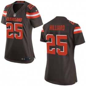 Women's Cleveland Browns Nike Brown Game Jersey HILLIARD#25