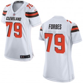 Nike Cleveland Browns Womens White Game Jersey FORBES#79
