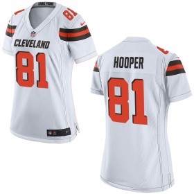 Nike Cleveland Browns Womens White Game Jersey HOOPER#81