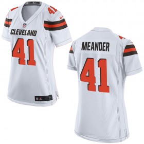Nike Cleveland Browns Womens White Game Jersey MEANDER#41