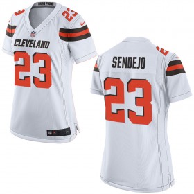 Nike Cleveland Browns Womens White Game Jersey SENDEJO#23